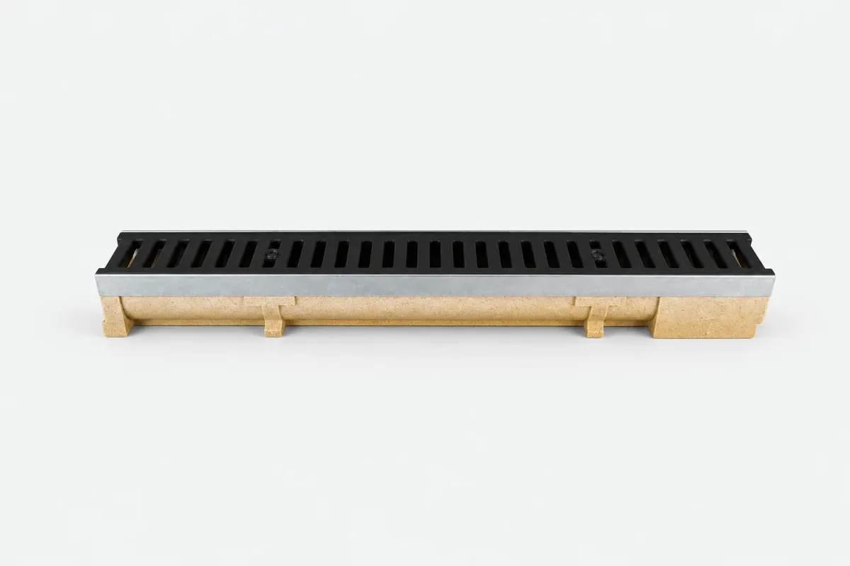 Odwodnienie z szyną  ST-100 wys.9,8cm z Kratką Plastikową BP-125 
