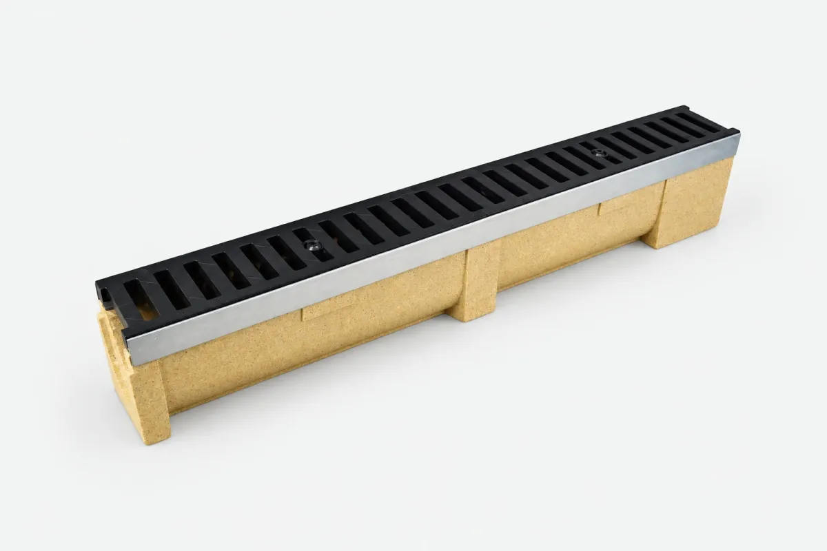 Odwodnienie z szyną HR-100 15cm z Kratką Plastikową BP-125