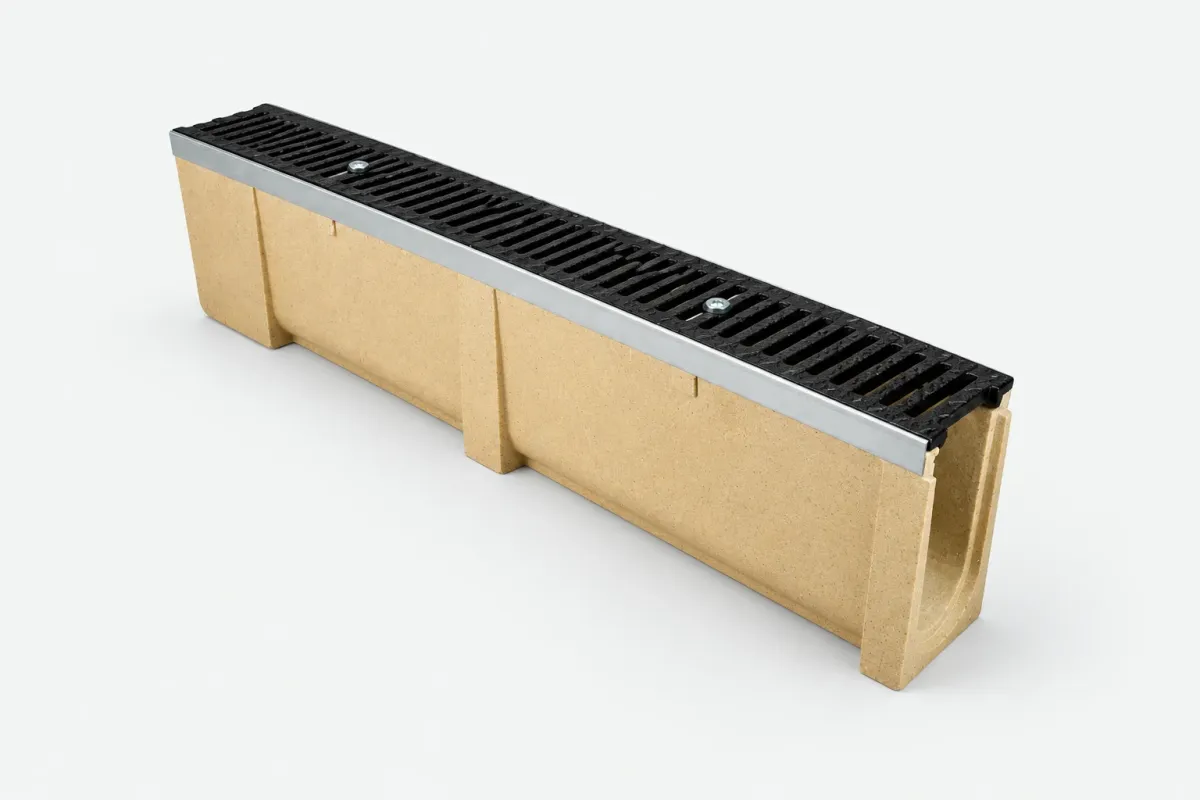 Odwodnienie HR-100 25cm z Kratką Żeliwną CS-250 z szyną